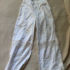 Urban Outfitters White Crochet Pants Size Small NWT